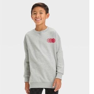Art class Gray Kids Sweatshirt with Red smiley Accents